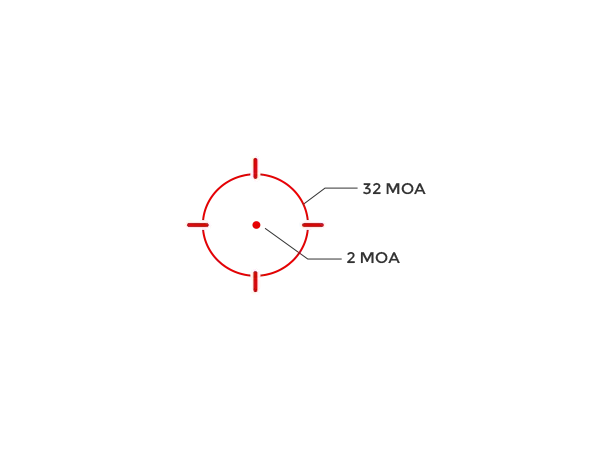 Holosun HS507C X2 solcelle 2 MOA prikk, 32 MOA sirkel rød