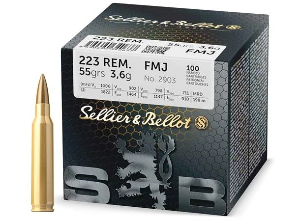 S&B 223 Rem 3,6g / 55gr FMJ (100pk)